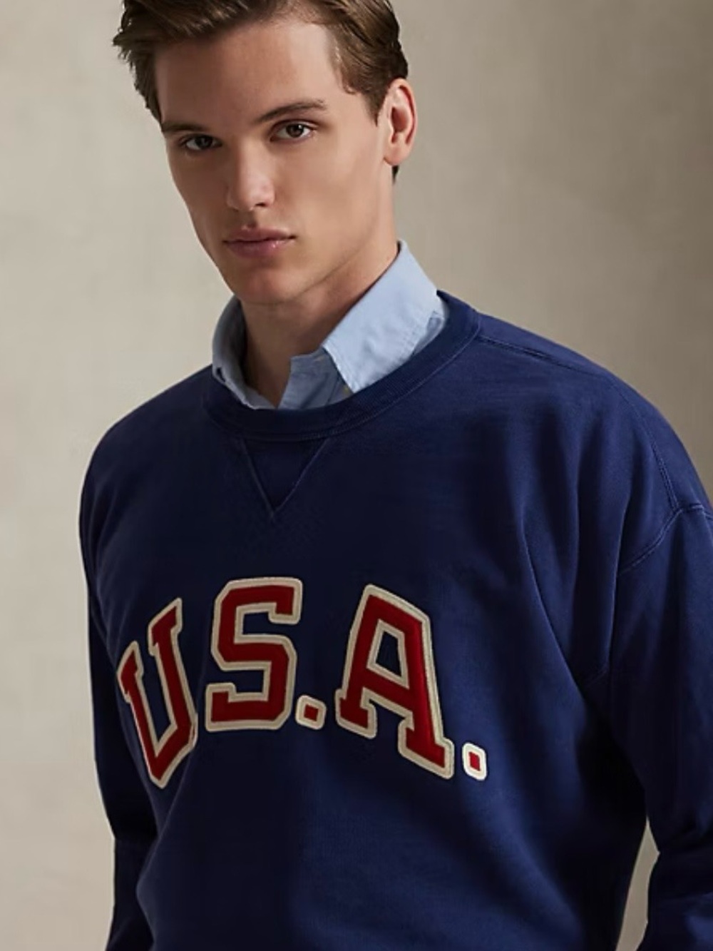 Ralph Lauren Navy USA Vintage Fit Crewneck Sweatshirt